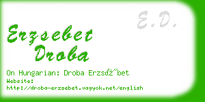 erzsebet droba business card